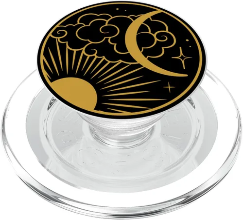 PopSockets PopGrip vintage de Sun Stars Mystical Galaxy Wicca Space Crescent Moon PopSockets PopGrip: agarre intercambiable para teléfonos y