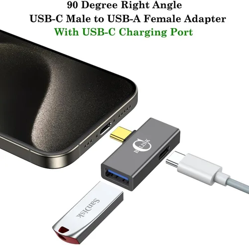 Miniatura 2 de BCLINK Adaptador USB C a USB 3.1 2 en 1 con puerto de carga de 100 W, convertidor Thunderbolt 4/3 OTG para Meta Quest 2, iPhone 15, MacBook, iMac