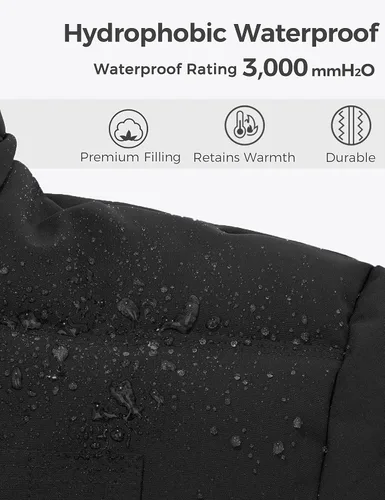 Miniatura 5 de Wantdo Abrigo de invierno con capucha para hombre, abrigo de algodón grueso con capucha extraíble
