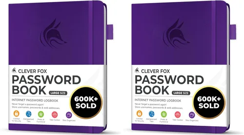 Miniatura 22 de Clever Fox - Libreta de contraseñas con pestañas alfabéticas, organizador de direcciones de Internet, tamaño grande, para inicios de sesión en Azul