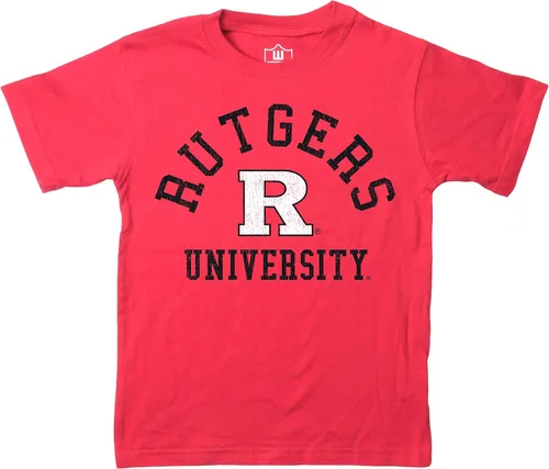 Wes and Willy Camiseta de algodón orgánico de manga corta para niños de la NCAA rutgers scarlet knights rojo