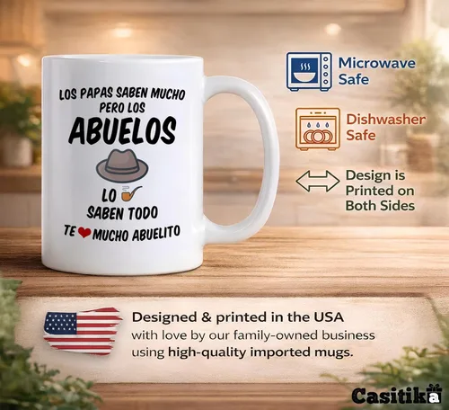 Miniatura 3 de Casitika Regalos para el Mejor Abuelo del Mundo. Taza de café Abuelito de 11 onzas. Tazas de abuelo en español. Taza de regalo del día del Padre