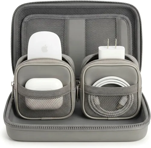 Miniatura 10 de Organizador tecnológico de tamaño medio con bolsas extraíbles: funda de viaje rígida para cables, cargadores y accesorios Organizador