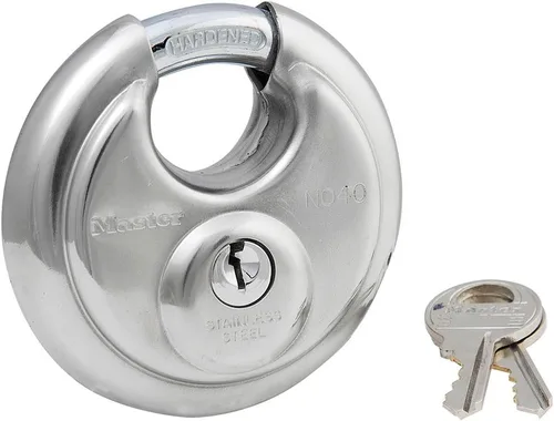 Miniatura 7 de Master Lock 40D - Candado de disco de acero inoxidable con llave