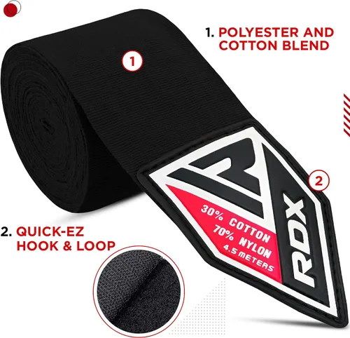 Miniatura 4 de RDX Guantes de boxeo de 14 onzas para hombres y mujeres con envolturas de mano de boxeo, guantes internos, correas de muñeca de boxeo