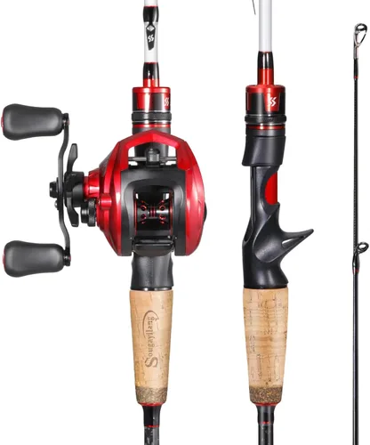 Miniatura 10 de Sougayilang Combo de caña de pescar y carrete, combo Baitcaster, caña de pescar de carbono de 5.9 pies/6.9 pies, carrete de carrete de aluminio A
