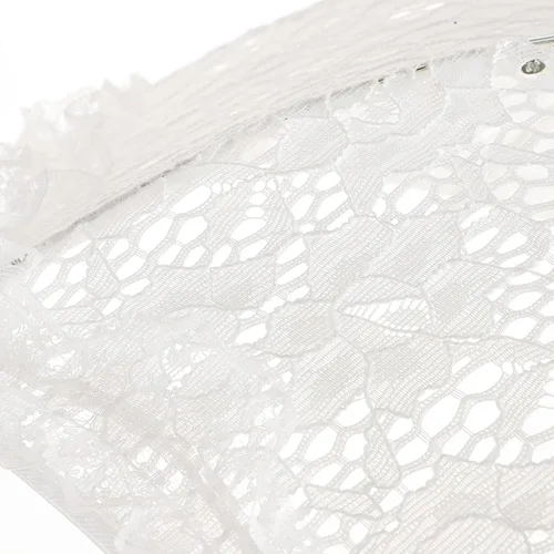 Miniatura 4 de Toddmomy Sombrilla de encaje con diseño floral blanco, sombrilla vintage de boda, sombrilla de novia, accesorios de escena de fotografía para baby