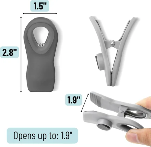 Miniatura 3 de Mr. Pen - Clips Magnéticos para Bolsas de Papas Fritas, Paquete de 6, Clips Grises para Bolsas de Papas Fritas, Clips para Bolsas, Clips para Tonos