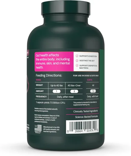 Miniatura 10 de VetriScience Suplementos digestivos probióticos y prebióticos extra fuertes para la salud intestinal para perros y gatos, gases, diarrea y apoyo