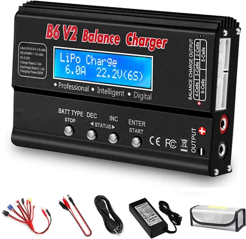 LiPo Cargador de Batería Balance RC Cargador de Batería Descargador para 1S-6S LiPo/Li-Fe/Li-ion 1S-15S NiMH/NiCD Paquetes Cargadores de Batería RC