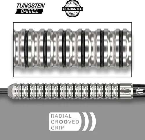 Miniatura 3 de Target Darts Artemis Tungsten Steel Tip Dart Set, 21G/22G/23G/24G/25G/26G Artemis Original Artemis K-Flex Integrated Flight & Shaft