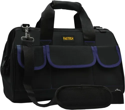 FASTECH Bolsa de herramientas de 20 pulgadas, kit de herramientas de boca ancha impermeable, organizador de bolsa de herramientas resistente con