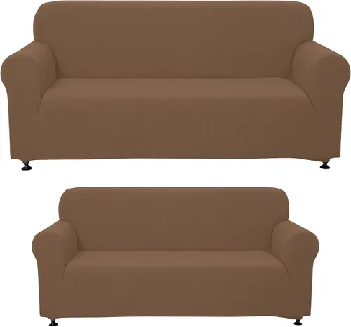 Miniatura 11 de Sapphire Home - Juego de 2 fundas para sofá, sofá de 2 plazas, ajuste elástico, sin arrugas, funda protectora para muebles para 3/2 cojines