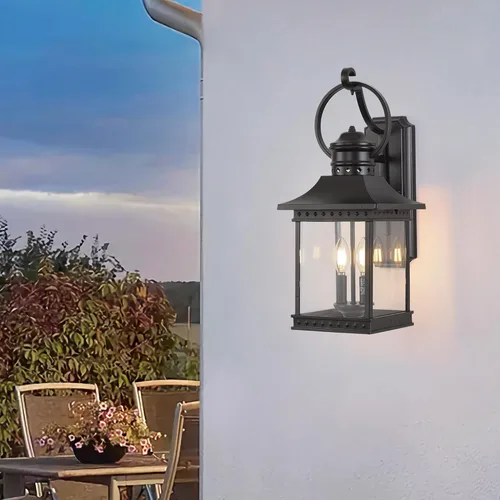 Miniatura 2 de Lámpara de pared moderna para exteriores, lámpara de pared para exteriores, apliques de pared negros para exteriores, luz de porche de vidrio