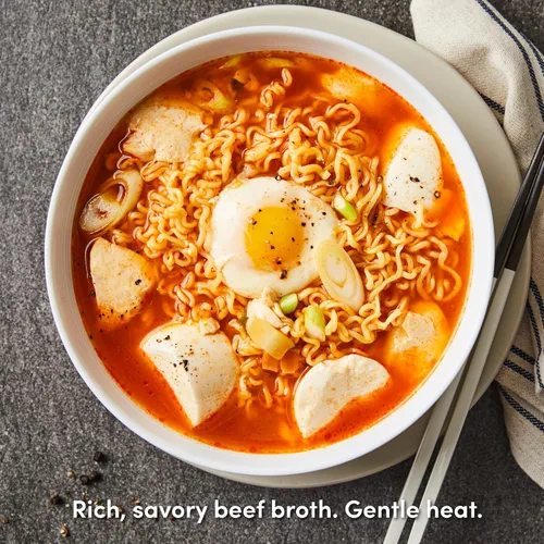 Miniatura 2 de OTOKI Jin Ramen Fideos de Taza Suaves – Auténtico Ramen de Taza Coreano Instantáneo con Caldo de Hueso de Res Cocido a Fuego Lento por 13 Horas