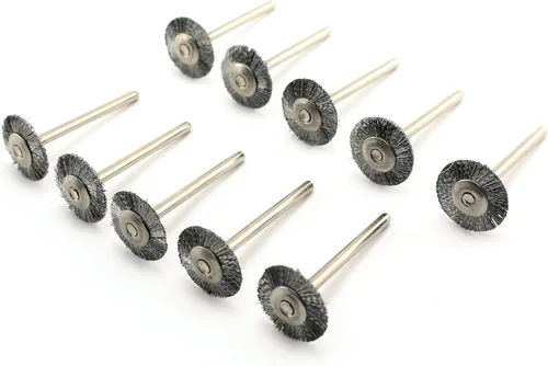 Miniatura 6 de TMAX 10 piezas de cerdas de latón de 1/2 pulgada de taza de alambre de cepillo de rueda con vástago de 1/8 pulgadas para Dremel y otras herramientas