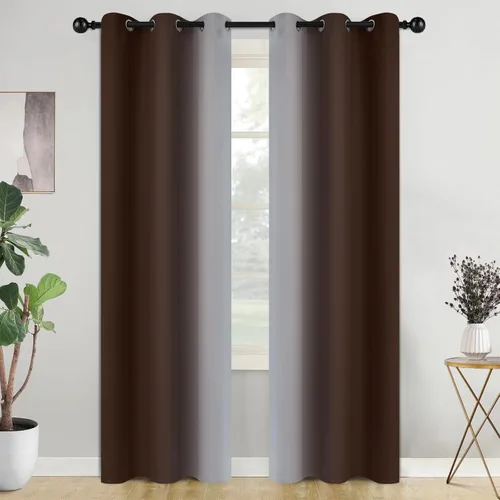 Miniatura 154 de COSVIYA Cortinas 100% Opacas Azul Degradado con Lazos Ajustables para Cocina Aislamiento Térmico Oscurecimiento de Habitación Cenefa con Bolsillo