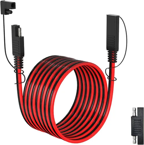 Miniatura 12 de ELFCULB Cable de extensión SAE de 10 AWG, 10 pies, 3/6/10/20/35/50 pies, arnés de cables de desconexión rápida con conector SAE para panel solar