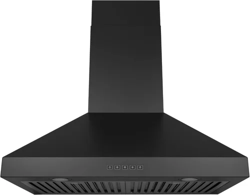 Miniatura 19 de Hauslane Campana extractora de montaje en pared de 30 pulgadas, chimenea de pared negra mate, convertible sin conductos de 6 pulgadas, succión