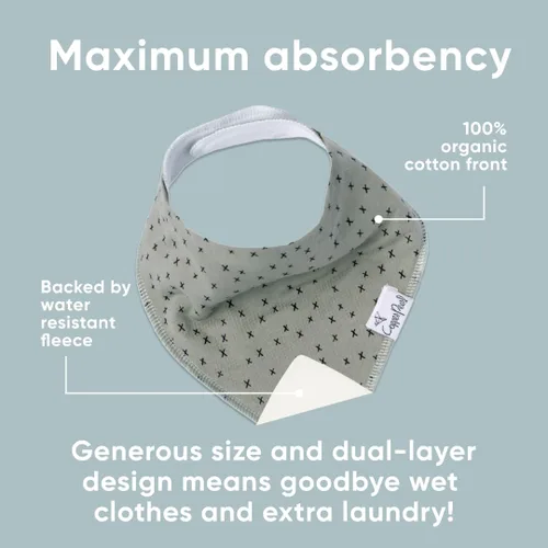Miniatura 2 de Copper Pearl Baberos tipo bandana para bebé, paquete de 4 baberos de algodón suave para babear y dentición, absorbentes, ajuste ajustable, muchos