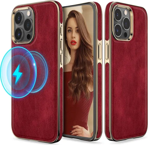 Miniatura 31 de LOHASIC Funda de cuero para iPhone 17 Pro, compatible con MagSafe Professional Business Style Funda protectora de piel sintética de primera calidad