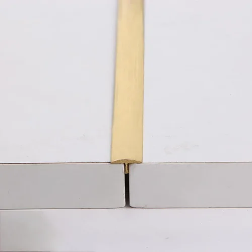 ROYUMI Tira de transición de latón en forma de T, tiras de transición para suelos de cubierta de costura, umbral de puerta plana, tiras de cubierta