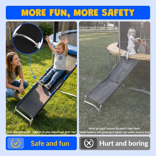 Miniatura 6 de Kit de diapositivas de escalera de trampolín, accesorios para trampolín incluyen tobogán y escalera