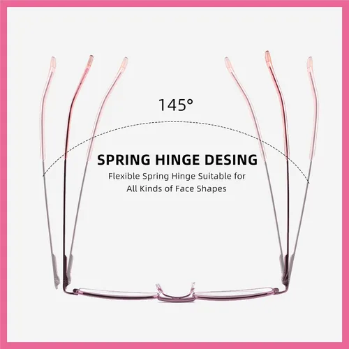 Miniatura 3 de 3 Pack Slim Pocket Reading Glasses for Men Women Blue Light Blocking Compact Readers Spring Hinge Metal Frame Rojo Rosa Púrpura