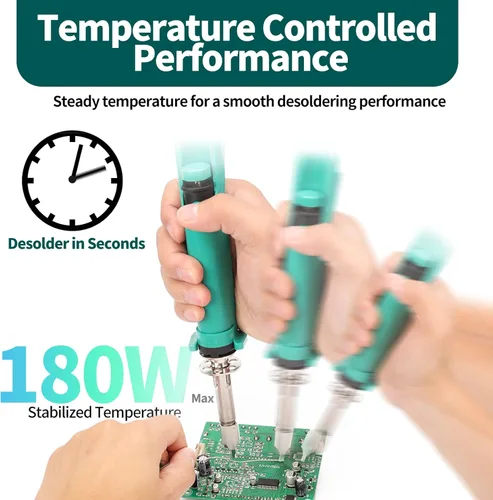 Miniatura 2 de YIHUA 929D VI - Plancha desoldadora eléctrica controlada por temperatura con rendimiento mejorado, herramienta de soldadura calentada con 3
