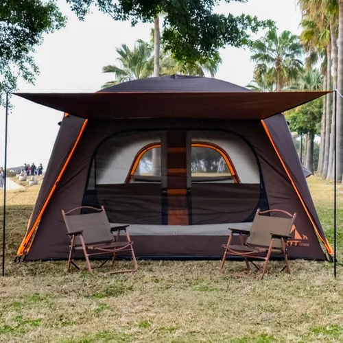 Miniatura 9 de KTT Extra Large Tent 12 Person,Family Cabin Tents,2 Bay-Windows,2 Rooms and 3 Doors 3 Windows with Mesh,Waterproof,Straight Wall,Double Layer,Big
