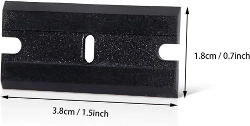 Miniatura 5 de EHDIS 100 hojas de plástico de doble filo para rascador de vidrio de seguridad y herramienta de raspador de afeitar, quitar calcomanías, Negro