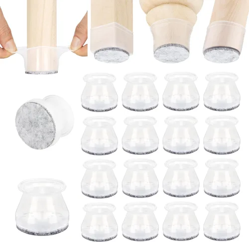 Miniatura 25 de Aneaseit Protectores de suelo para patas de silla, almohadillas de silicona con parte inferior de fieltro para suelos de madera dura y pies