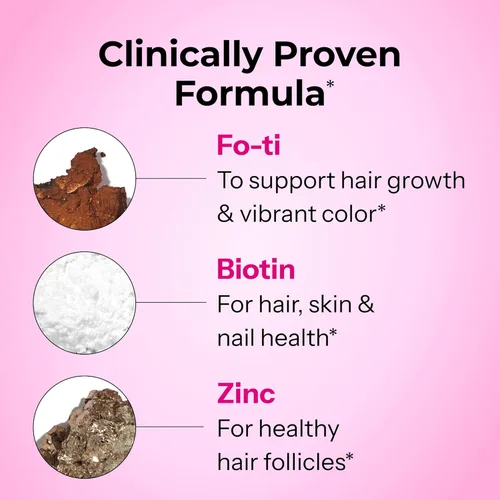 Miniatura 4 de HUM Gomitas para el crecimiento diario del cabello con biotina, zinc, vitamina B12 para apoyar el crecimiento, ácido fólico y vitamina B12