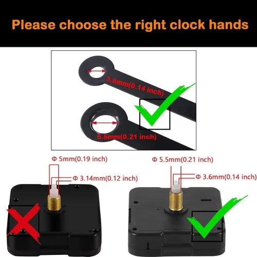 Miniatura 2 de DEEWISH Mecanismo de Movimiento de Reloj de Cuarzo de Reemplazo, Mecanismo de Reloj Operado con Batería, Piezas de Reloj de Pared para Hazlo Tú