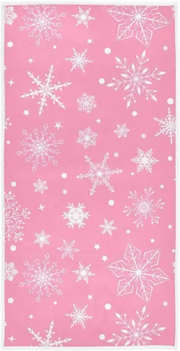 Miniatura 10 de Toalla de baño de manos rosa con árbol de Navidad, toalla de cocina de copo de nieve de invierno, decoración de vacaciones, grifo de baño, juego