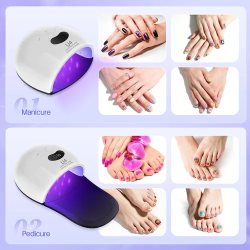 Miniatura 2 de Lámpara de uñas LED UV, secador de uñas 2 en 1 de 48 W para esmalte de uñas de gel, luz UV, herramientas de arte de uñas para pies de mano, 30 LED