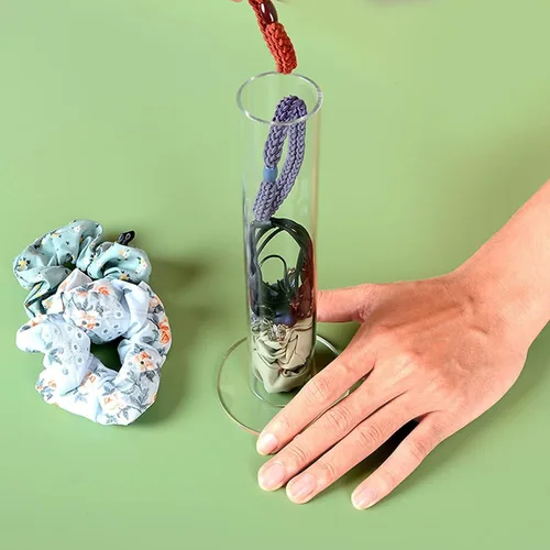 Miniatura 3 de ByKen - 2 organizadores de acrílico para coletero, soporte para el cabello para baño, accesorios transparentes para el cabello, organizador de lazo