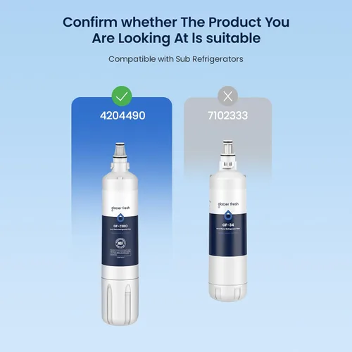 Miniatura 2 de GLACIER FRESH Filtro de agua de repuesto para refrigerador Sub-Zero 4204490, 4290510, 9030868, 1 paquete
