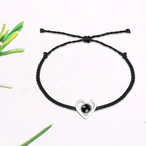 Miniatura 3 de JINLIN Pulseras de proyección personalizadas, pulseras de fotos personalizadas para mujeres y hombres, pulsera con texto en inglés "I Love You