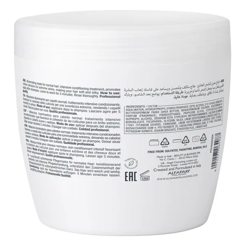 Miniatura 2 de Alfaparf Milano Semi Di Lino Diamond Illuminating Hair Mask - Acondicionador profundo seguro para el color para cabello teñido – Añade brillo