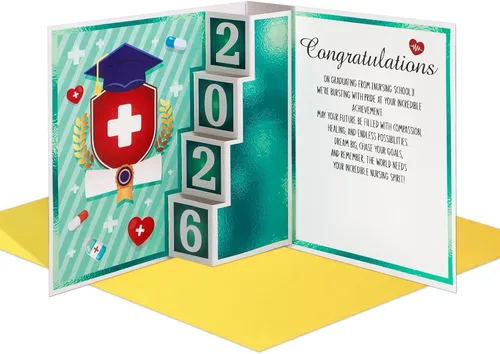 FLYAB Tarjeta de Graduación de Enfermera con Sobre - Tarjeta de Agradecimiento de Enfermera 2025 RN Ocupacional Escuela de Medicina Regalos de