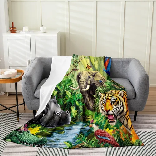 Miniatura 34 de Erosebridal Manta de hojas para niños, niñas y hombres, manta de forro polar colorida, manta de cama de hojas de mandala bohemio, 30 x 40 pulgadas