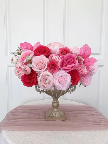 Miniatura 127 de FACINOC Ramos de Rosas Artificiales Naranjas, Juego de Caja de Flores Artificiales con Tallos para DIY, Bodas, Despedidas de Soltera, Decoraciones