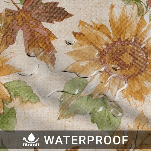 Miniatura 4 de EVERYDAY LUXURIES Mantel cuadrado impermeable de 52 x 52 pulgadas, resistente a las manchas y a las arrugas, mantel decorativo de vinilo de campos