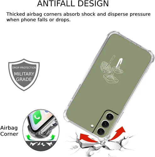 Miniatura 2 de Funda de hongos verde salvia para Samsung Galaxy S22, patrón minimalista estético de plantas, funda de TPU suave de moda para Galaxy S22 Diseño