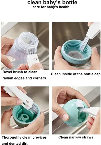 Miniatura 3 de Pequeño cepillo de limpieza - Mini cepillo multifuncional de limpieza de hendiduras, herramientas de limpieza de botellas de agua para vaso