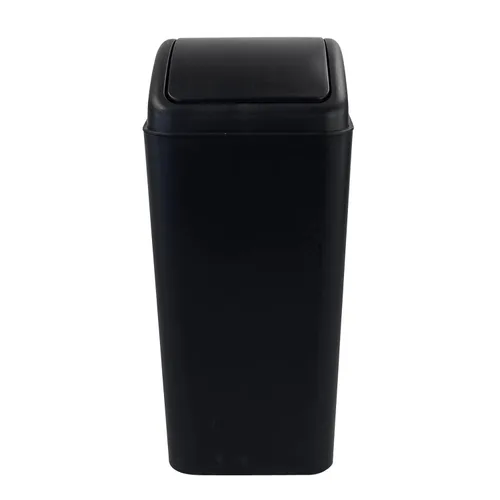 Miniatura 7 de Cubo de basura de plástico de 4.5 galones, bote de basura con tapa giratoria, color negro