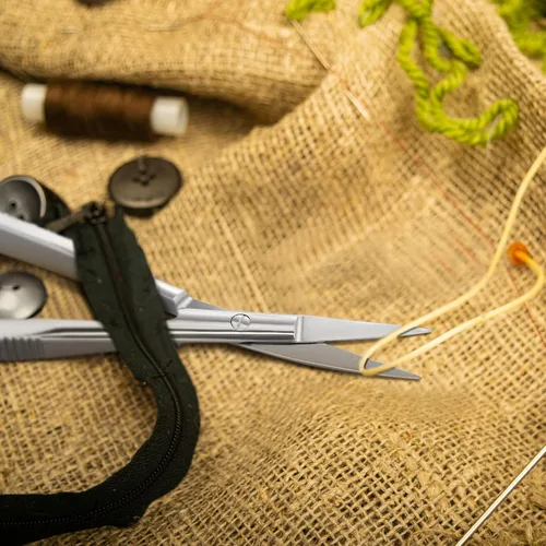 Miniatura 6 de 2 tijeras de resorte de acero inoxidable de 4.7 pulgadas, tijeras de bordado, tijeras para recortar cejas, tijeras de punta curvada para oreja