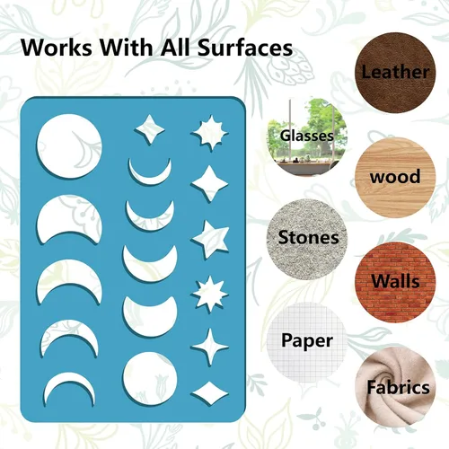 Miniatura 5 de GORGECRAFT 2 estilos de aretes de estrella, plantillas de forma de joyería de fase lunar, plantillas de diamante, plantillas de corte acrílico
