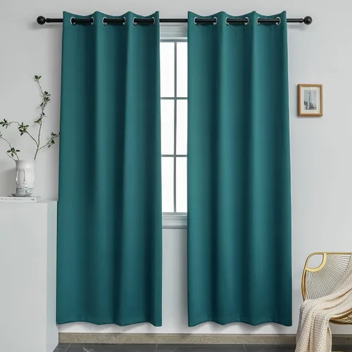 Miniatura 13 de YGO - Cortinas verdes de 183 cm de ancho por 213 cm de largo para dormitorio - Cortinas opacas con ojales en la parte superior, extra anchas